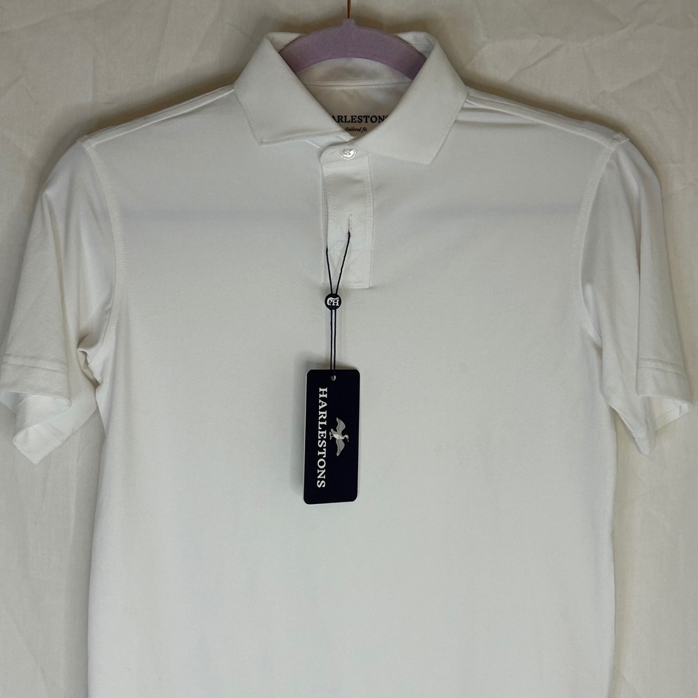 Harletons Boys White Tailored Fit Polo Shirt Size S (7-8) Short Sleeve - Picture 8 of 11